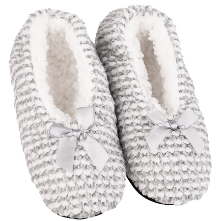 KAPCIE DAMSKIE BAMBOSZE MIĘKKA PODESZWA PAPCIE Z ABS KOKARDKI MORAJ