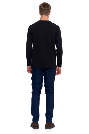 KOSZULKA MĘSKA Z DŁUGIM RĘKAWEM LONGSLEEVE STRUKTURA MODNY MORAJ