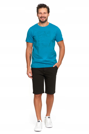 T-SHIRT MĘSKI Bawełniany Koszulka Krótki Rękaw Nadruk Żaglówki MORAJ 