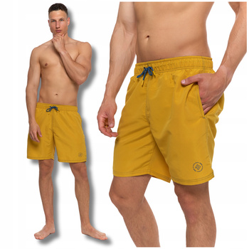 KĄPIELÓWKI MĘSKIE SPODENKI KĄPIELOWE SZORTY Z KIESZENIAMI GŁADKIE MORAJ