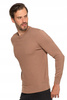 Elegancki SWETER MĘSKI Beżowy Klasyczny Okrągły Dekolt Modny MORAJ 