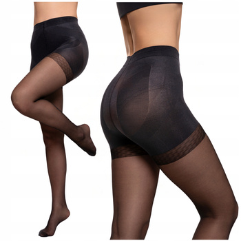 MODELUJĄCE RAJSTOPY DAMSKIE 20 DEN efekt push-up Nero Gładkie MORAJ