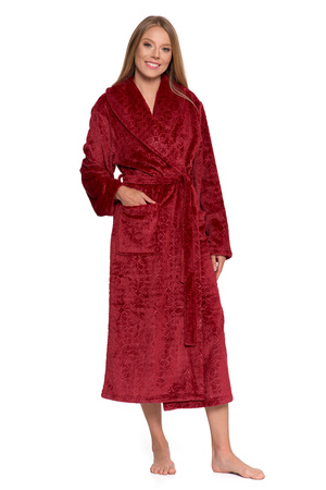 CIEPŁY SZLAFROK DAMSKI DŁUGI ELEGNACKI NA PREZENT PUSZYSTY MODNY MORAJ