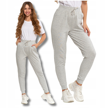 SPODNIE DRESOWE DAMSKIE GŁADKIE KLASYCZNE BASIC WIĄZANE WYGODNE MORAJ