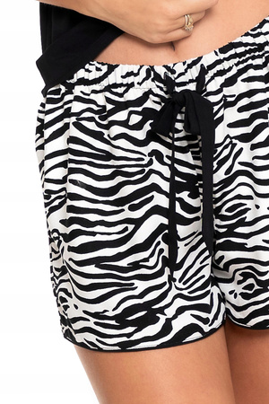 Piżama Damska Dwuczęściowa Top na Ramiączkach Szorty Zebra Wiskoza MORAJ 