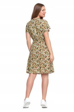 SUKIENKA DAMSKA MINI Zwiewna Kopertowy Dekolt Wiązana Elegancka MORAJ 