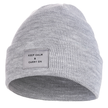 CZAPKA DAMSKA ZIMOWA BEANIE KLASYCZNA Z NASZYWKĄ MORAJ CIEPŁA WYWIJANA