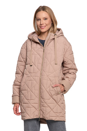 ELEGANCKA KURTKA DAMSKA PRZEJŚCIOWA Z KAPTUREM NA JESIEŃ CIEPŁA MORAJ