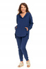 Elegancka BLUZA DAMSKA Oversize z Kapturem Stylowa Dekolt Serek MORAJ