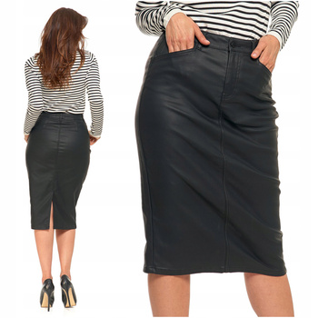 Ołówkowa Spódnica Damska Woskowana Dopasowana Elegancka Spódniczka MORAJ