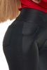 Eleganckie LEGGINSY DAMSKIE GETRY w stylu skórzanym Wysoki Stan MORAJ 
