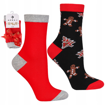 Skarpetki Świąteczne Damskie Skarpety PREZENT na Święta MORAJ 2-PAK