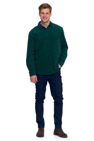 KOSZULA MĘSKA SZTRUKSOWA BAWEŁNIANA DŁUGI RĘKAW KLASYCZNA MODNA MORAJ