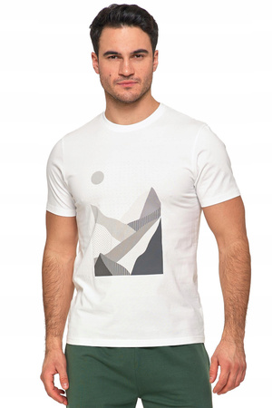 T-Shirt Męski Klasyczny Biały Koszulka Krótki Rękaw z Nadrukiem MORAJ 