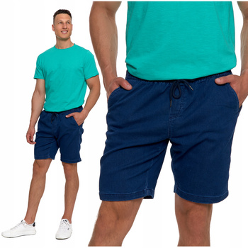 Szorty Męskie na Lato Krótkie Spodenki Jeansowe Wiązane w Pasie MORAJ