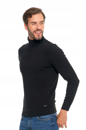 Elegancki Golf Męski Sweter Pod Szyję Klasyczny Cienki Sweterek MORAJ 