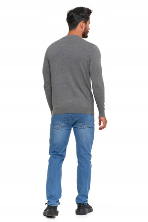 Sweter Męski Elegancki Modny Okrągły Dekolt Klasyczny Wiskoza MORAJ 