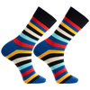 SKARPETY MĘSKIE DŁUGIE SKARPETKI MORAJ WYSOKIE KOLOROWE W PASKI 3-PAR