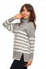 SWETER DAMSKI w Paski Golf Luźny Wygodny Beżowy Stylowy na Jesień MORAJ 