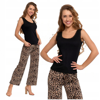 Elegancki TOP DAMSKI Bokserka Koronkowe Wykończenie Prążkowany MORAJ