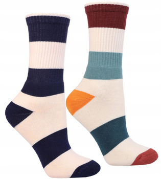 Skarpetki Damskie Ciepłe Skarpety Frotte w Paski Thermo 2-PAK MORAJ