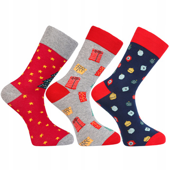 SKARPETY ŚWIĄTECZNE MĘSKIE SKARPETKI MORAJ 3 PARY PREZENT NA ŚWIĘTA