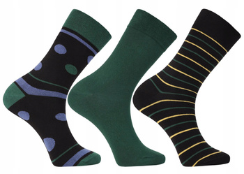 Garniturowe Skarpety Męskie MORAJ Wysokie Skarpetki Kolorowe 3-PAK