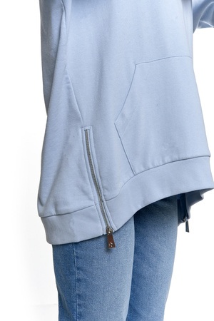 LUŹNA BLUZA DAMSKA DRESOWA OVERSIZE PRZEZ GŁOWĘ Z KAPTUREM MORAJ