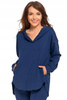 Elegancka BLUZA DAMSKA Oversize z Kapturem Stylowa Dekolt Serek MORAJ