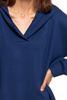 Elegancka BLUZA DAMSKA Oversize z Kapturem Stylowa Dekolt Serek MORAJ