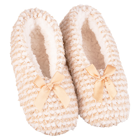 KAPCIE DAMSKIE BAMBOSZE MIĘKKA PODESZWA PAPCIE Z ABS KOKARDKI MORAJ