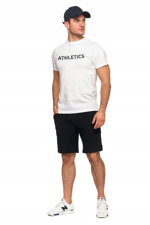 T-Shirt Męski Klasyczny Koszulka na Krótki Rękaw Gładka Biała Napis MORAJ 