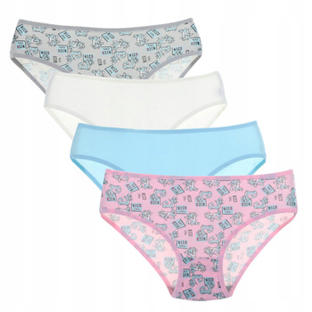 Figi Dziewczęce Majtki Klasyczne Bawełniane Misie KOTY KOTKI 4 szt.