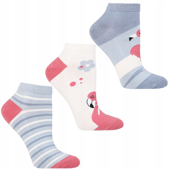 Skarpetki Damskie Stopki MORAJ Niskie Skarpety Kolorowe 3-PAK