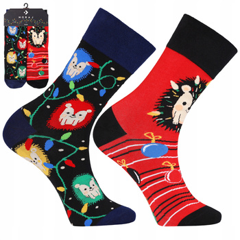 SKARPETY ŚWIĄTECZNE Nie Do Pary PREZENT NA ŚWIĘTA Jeżyki 1-para MORAJ