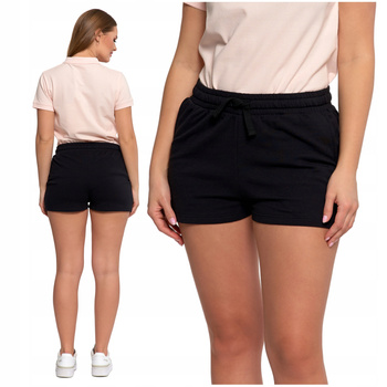Dresowe Szorty Damskie Krótkie Spodenki Wiązane w Pasie Gładkie MORAJ