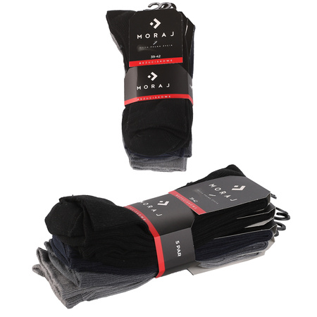WYSOKIE SKARPETY GARNITUROWE MĘSKIE DŁUGIE SKARPETKI MORAJ 5-PAK