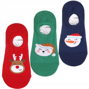 Skarpetki Świąteczne Niskie Stopki Balerinki na Święta MORAJ 3 pary