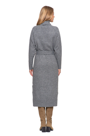 CIEPŁA SUKIENKA DŁUGA DZIANINOWA SUKNIA Z GOLFEM WYGODNA MORAJ