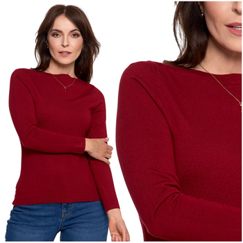 SWETER DAMSKI CIENKI SWETEREK WISKOZOWY DOPASOWANY GŁADKI MORAJ