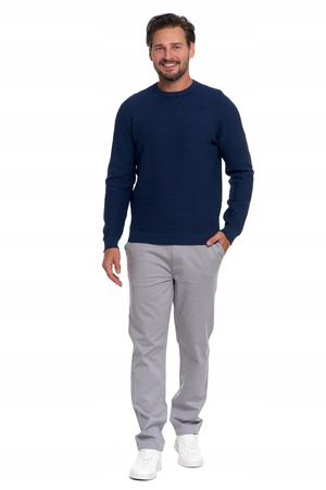 Elegancki SWETER MĘSKI Klasyczny z teksturą Modny Bawełniany MORAJ