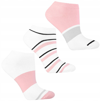 Skarpetki STOPKI DAMSKIE Niskie Skarpety Do Kostki w Paski 3szt MORAJ