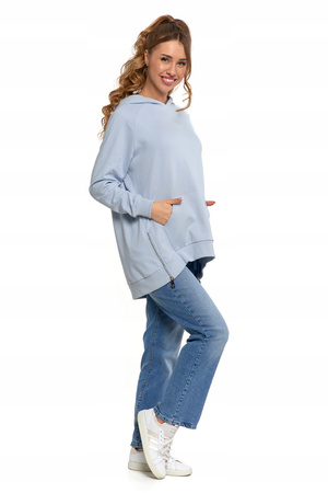 LUŹNA BLUZA DAMSKA DRESOWA OVERSIZE PRZEZ GŁOWĘ Z KAPTUREM MORAJ