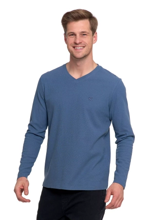 KOSZULKA MĘSKA Z DŁUGIM RĘKAWEM LONGSLEEVE WAFLOWANY BAWEŁNA MORAJ