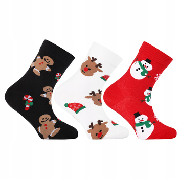 Świąteczne Skarpetki Dziecięce PREZENT NA ŚWIĘTA MIKOŁAJKI MORAJ 3PAK