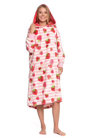 KOCOBLUZA CIEPŁA DUŻA BLUZA KOC Z RĘKAWAMI W TRUSKAWKI 2W1 PODUSZKA MORAJ