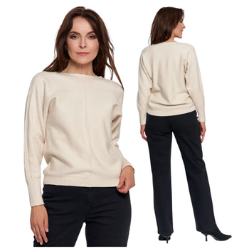 SWETER DAMSKI CIENKI SWETEREK WISKOZOWY DOPASOWANY GŁADKI MORAJ