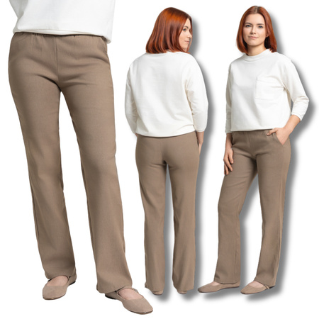 PROSTE SPODNIE DAMSKIE WIĄZANE ELASTYCZNE WYGODNE MODNE MORAJ