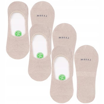 Stopki Skarpetki Damskie Niskie Balerinki Bambusowe Beż 3-PAK MORAJ