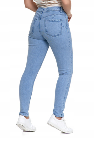 Jeansy Spodnie Damskie Rurki z Wysokim Stanem Klasyczne Skinny MORAJ 
